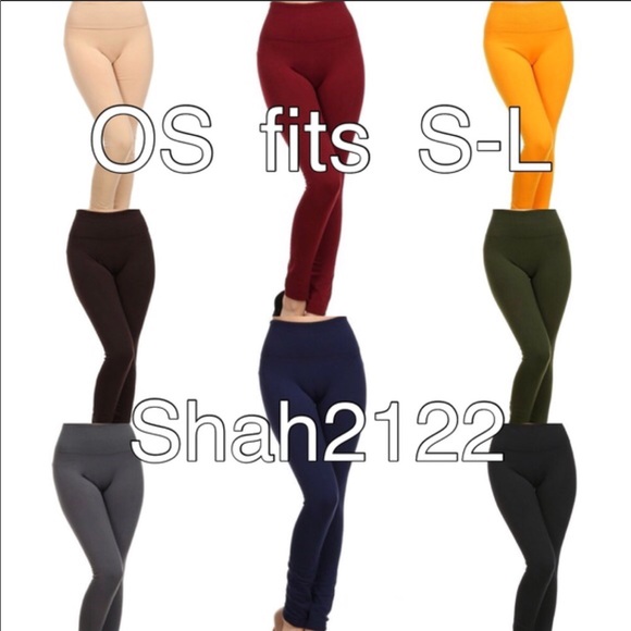 High Waist Fleece Lined Leggings Basic ONE SIZE - Picture 4 of 5